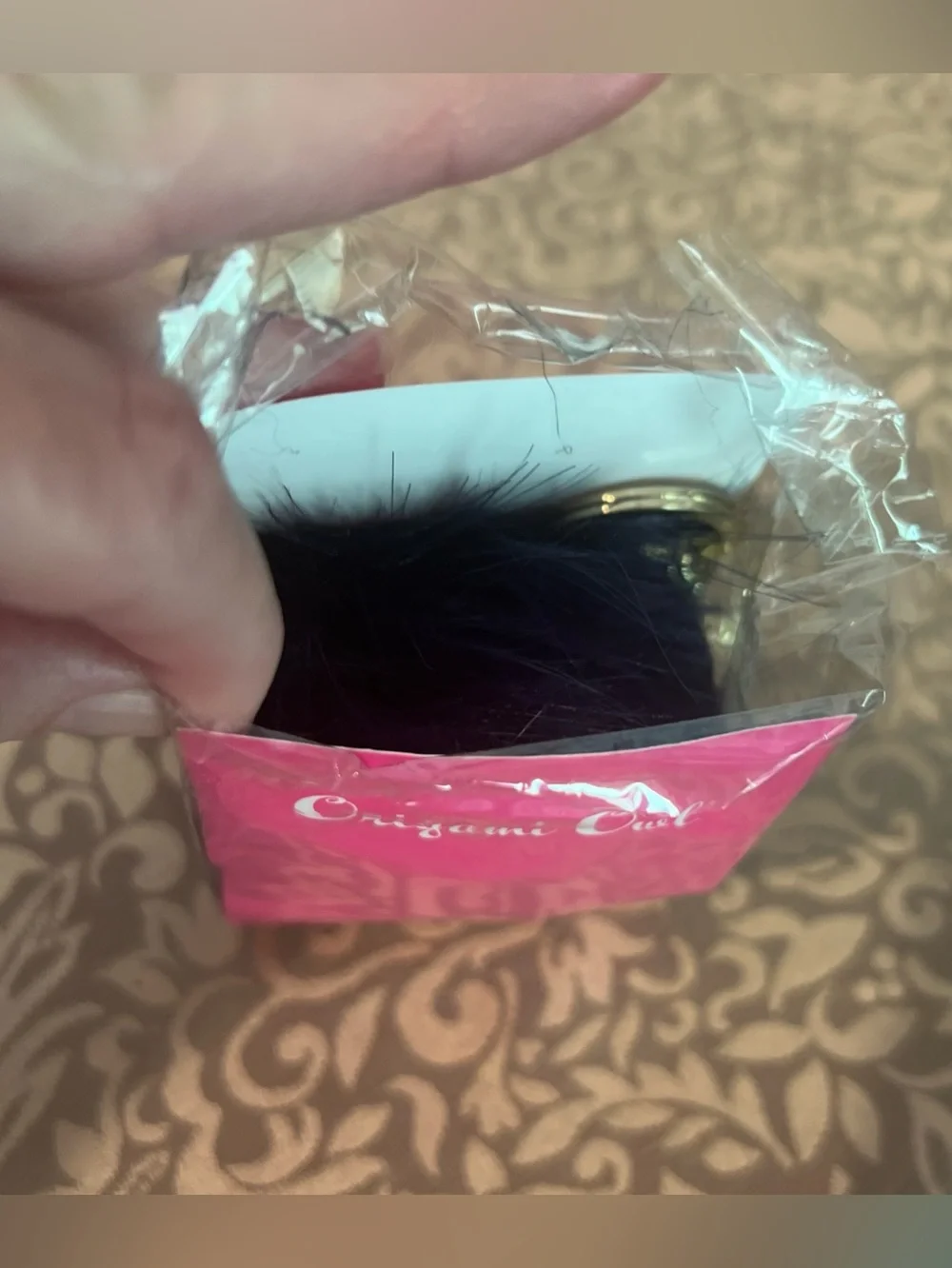 Origami Owl Pom Pom Bag Clip Keychain Poof Navy Blue GOLD